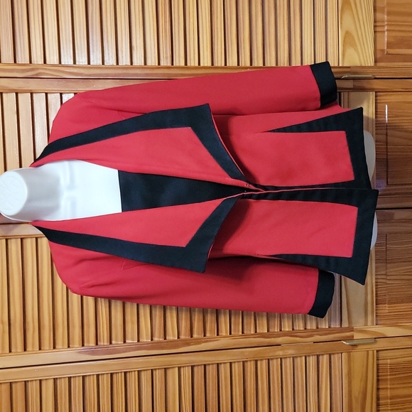 Retro Vintage Red and Black Tailored Suit Jacket with an insert sz L - Picture 2 of 6